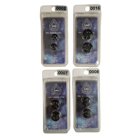 LEO Constellation Zodiac Ear Jewelry Plug 316L Surgical Steel Bundle Lot of 7 - Picture 1 of 6